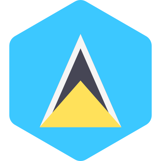 Saint Lucia Flag hexagon shape