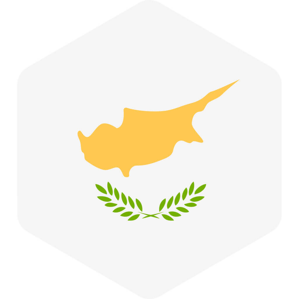 Cyprus Flag hexagon shape