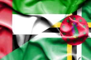 Flags of Dominican Republic and United Arab Emirates side by side